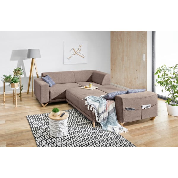 Rudos spalvos sulankstoma/su sandėliavimo vieta kampinė sofa (su kairiuoju kampu/„L“ formos) Classy Sophie – Miuform-image-4