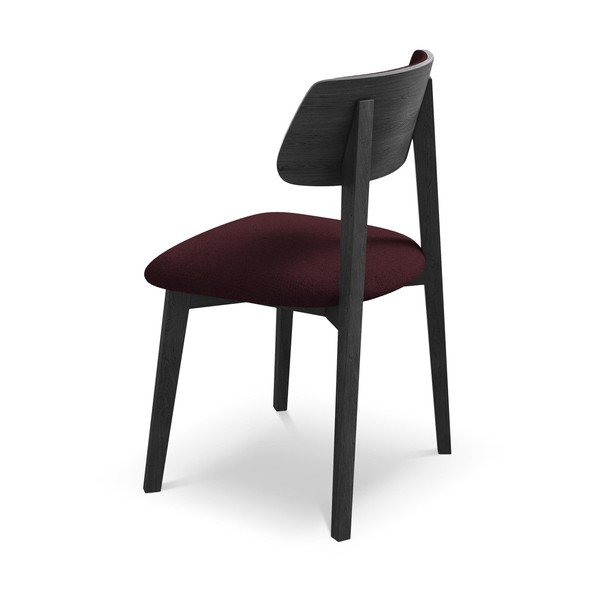 Bordo spalvos iš medienos masyvo valgomojo kėdė Niu – Makamii-image-3