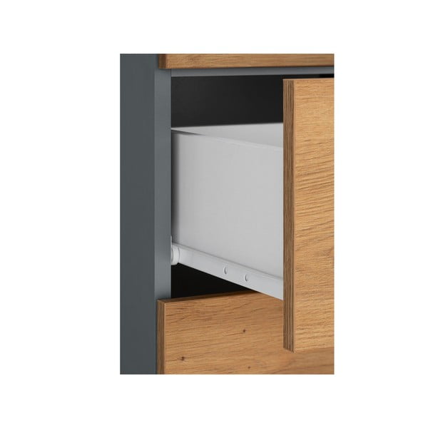 Aukšta/siaura vonios daiktadėžė natūralios spalvos iš ąžuolo 180x35 cm Malika – Støraa-image-4