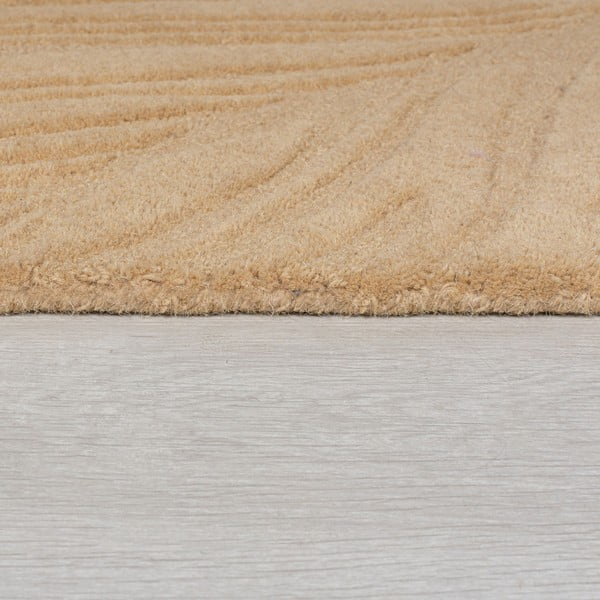 Šviesiai rudas vilnonis kilimas Flair Rugs Lino Leaf, 160 x 230 cm-image-4