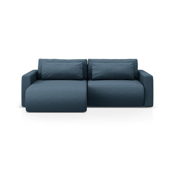 Tamsiai mėlynos spalvos sulankstoma/su sandėliavimo vieta kampinė sofa Belfast – Cosmopolitan Design