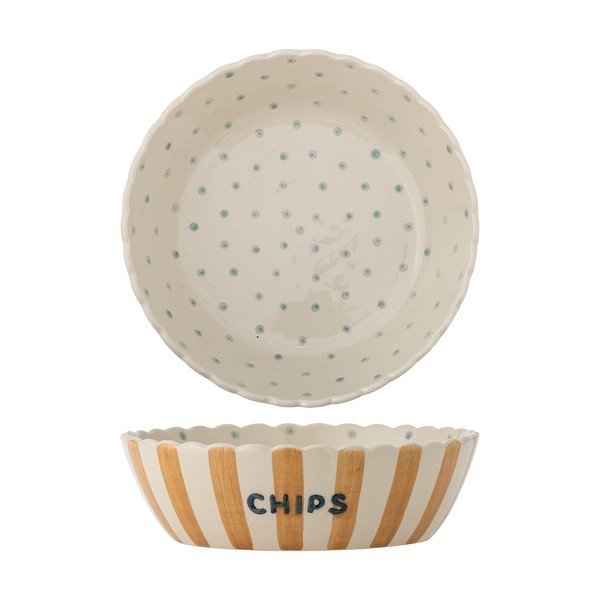 Geltonos spalvos/kreminės spalvos iš keramikos dubuo ø 24 cm Chip – Bloomingville-image-3