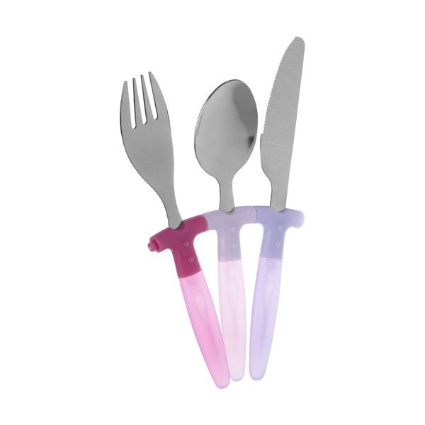 3 dalių nerūdijančio plieno vaikiškų stalo įrankių rinkinys Premier Housewares Rainbow-image-1