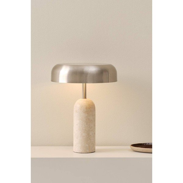 Sidabrinės spalvos 
iš travertino
 stalinis šviestuvas (aukštis 46 cm) Ina – Jotex-image-1