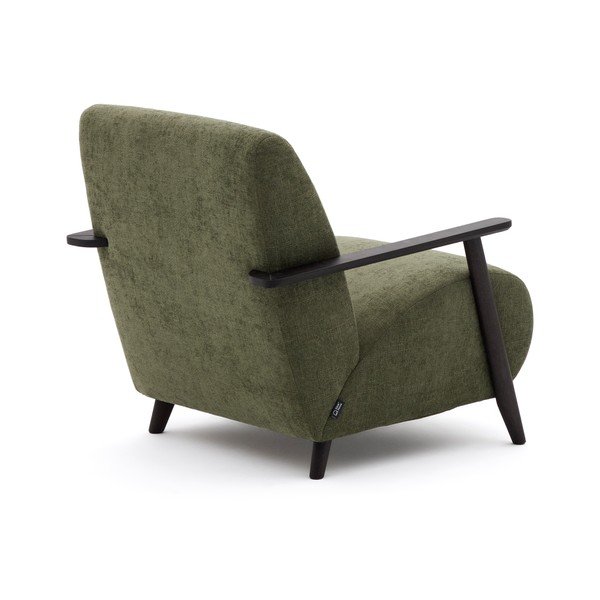 Žalios spalvos iš šenilinio audinio krėslas Meghan – Kave Home-image-3