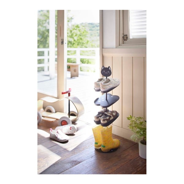 Iš metalo vaikiškų batų lentyna juodos spalvos Kid's Shoe Rack – YAMAZAKI-image-1