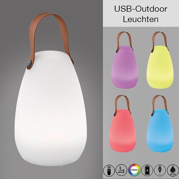 Stalinis šviestuvas baltos spalvos/rudos spalvos LED (aukštis 26 cm) Ruby – Fischer & Honsel-image-2