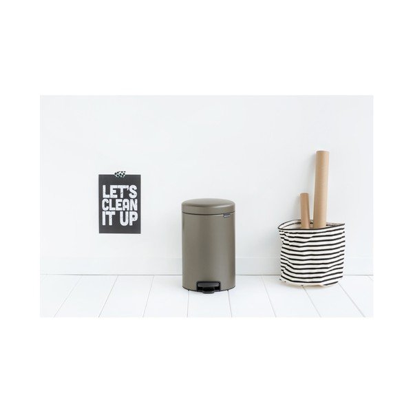 "Brabantia Newicon" rudai pilkos spalvos šiukšliadėžė su pedalais, 12 l-image-3