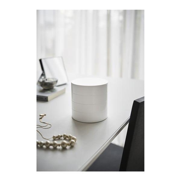 Balta dviaukštė papuošalų dėžutė YAMAZAKI Tower, ⌀ 10 cm-image-3