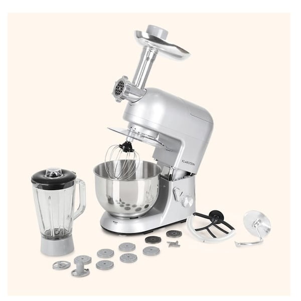 Pilkas universalus virtuvės kombainas Klarstein Lucia Argentea-image-1