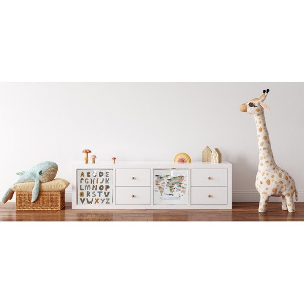 Iš tekstilės vaikiškas organizatorius baltos spalvos 32x32x32 cm Dino World Map – Butter Kings-image-1