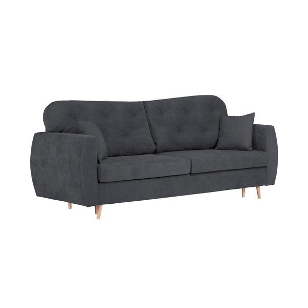 "Mazzini Sofas Orchid" tamsiai pilka trivietė sofa-lova su saugykla-image-1