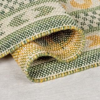 Iš džiuto mišinio kilimas žalios spalvos 200x290 cm Mara Jute Border – Flair Rugs