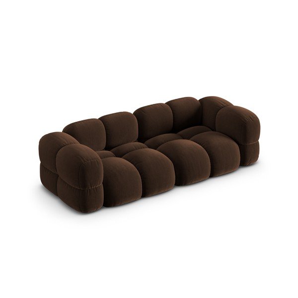 Tamsiai rudos spalvos iš velveto sofa 250 cm Loretto – Cosmopolitan Design-image-3