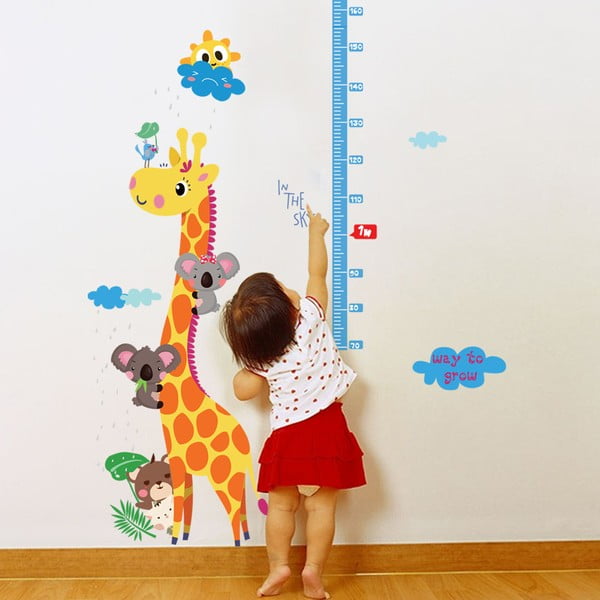 Metras vaikų lipdukas ant durų/ant sienos 60x120 cm Giraffe & Koalas – Ambiance