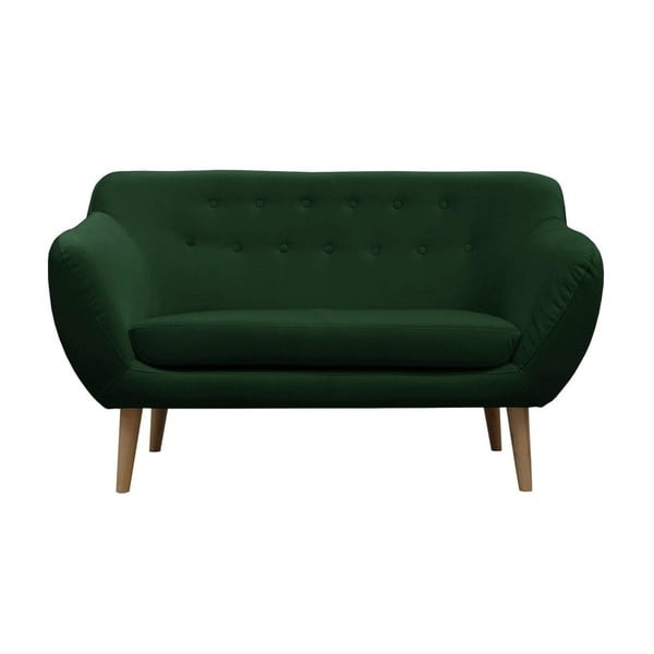 Tamsiai žalia "JohnsonStyle Luna" prancūziško velveto sofa