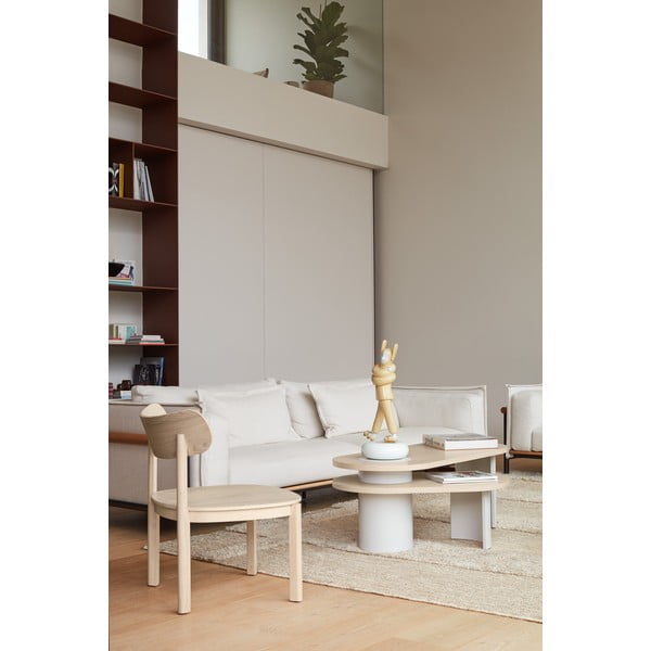 Kreminės spalvos/natūralios spalvos kavos staliukas iš uosio 50x120 cm Nori – Teulat-image-2