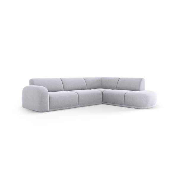 Iš velveto kampinė sofa šviesiai pilkos spalvos Erin – Micadoni Home-image-2
