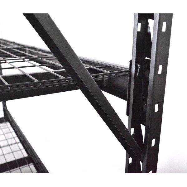 Iš metalo dirbtuvių lentyna juodos spalvos 196x183 cm – Rojaplast-image-3