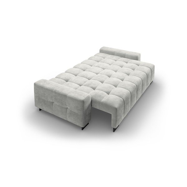Šviesiai pilkos spalvos iš velveto sulankstoma/su sandėliavimo vieta sofa 250 cm Wicklow – Cosmopolitan Design-image-4