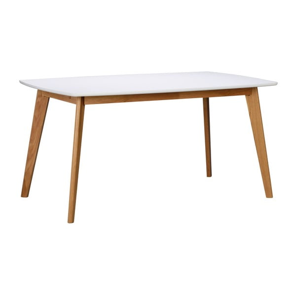 Baltas valgomojo stalas su natūralios spalvos kojomis Rowico Griffin, 150 cm ilgio