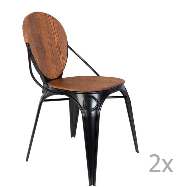 2 juodų "Zuiver Louix" kėdžių rinkinys