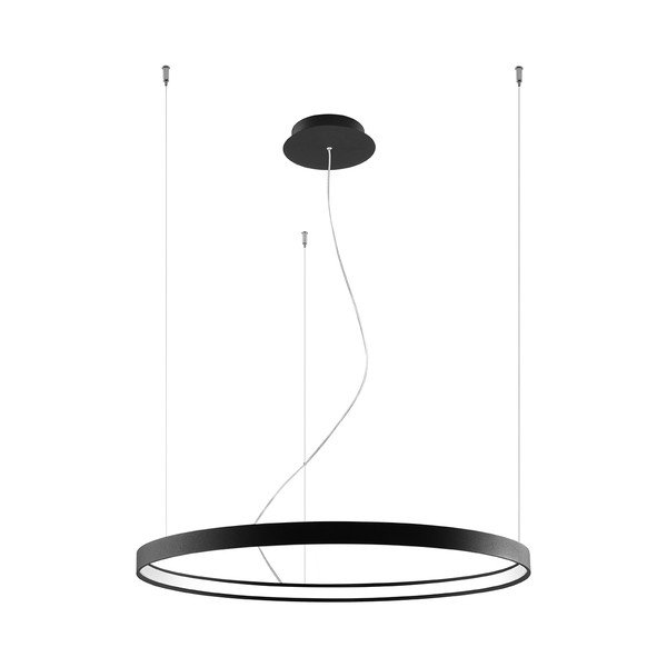 Juodos spalvos iš aliuminio kabantis šviestuvas LED ø 78 cm RIO – Thoro