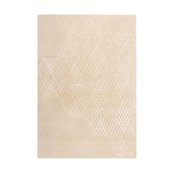 Smėlio spalvos vilnonis kilimas Flair Rugs Diamonds, 120 x 170 cm