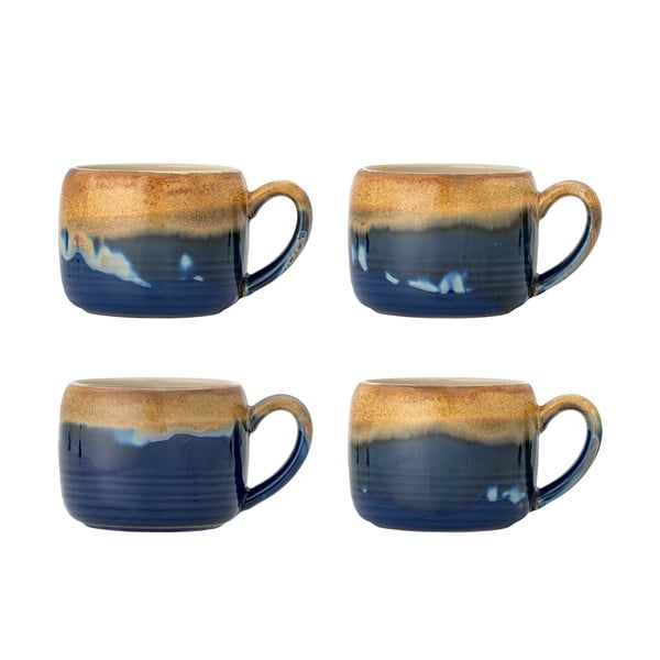 Mėlynos spalvos/rudos spalvos iš akmens masės puodeliai 4 vnt. 400 ml Sheen – Bloomingville