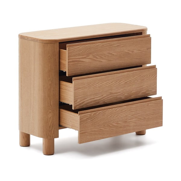 Natūralios spalvos šoninė spintelė iš uosio 120x80x40 cm Salaya – Kave Home-image-3