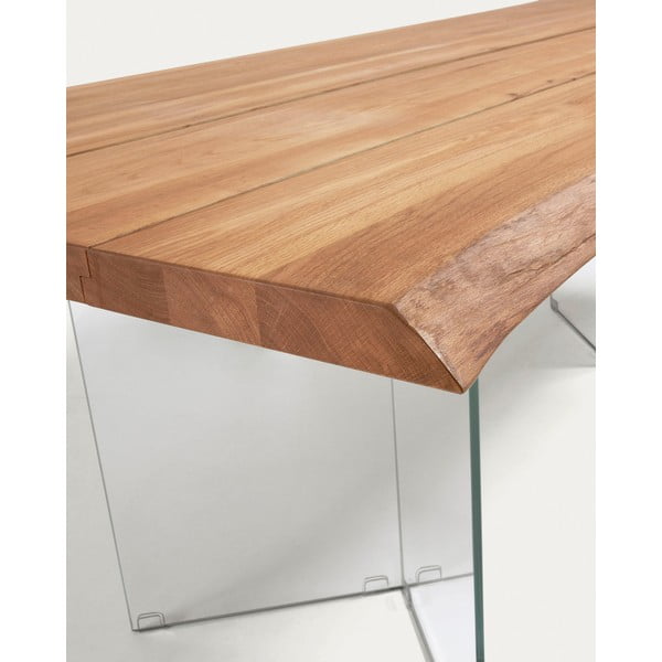 Valgomojo stalas natūralios spalvos su ąžuolo dekoro stalviršiu 90x160 cm Lotty – Kave Home-image-4