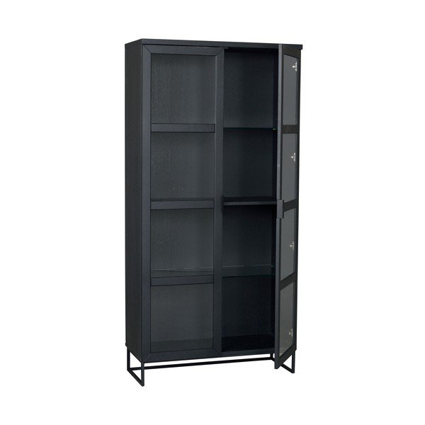 Juoda vitrina iš ąžuolo medienos 95x195 cm Everett - Rowico-image-3