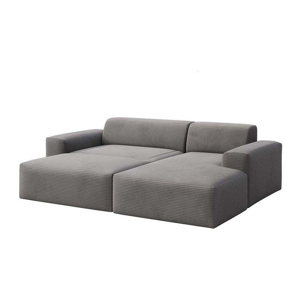 Pilkos spalvos iš kordinio velveto sulankstoma/su sandėliavimo vieta kampinė sofa (su dešiniuoju kampu/su gultu) Villet – Rodier-image-4