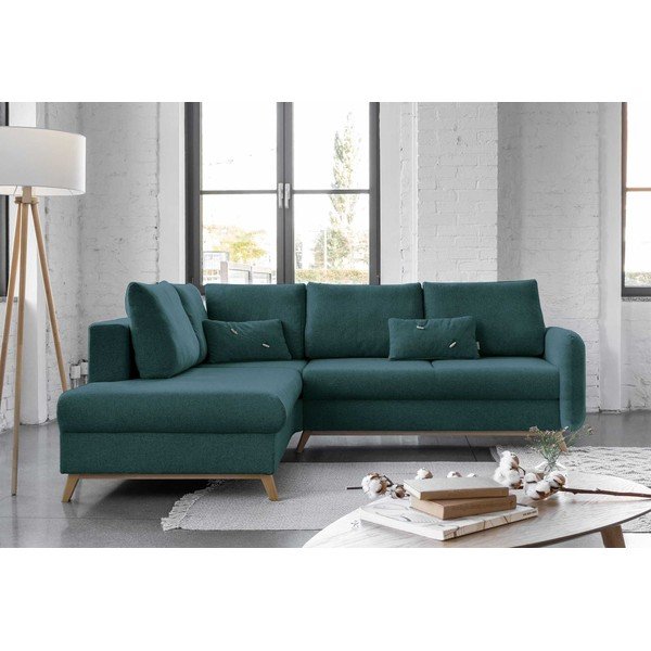 Turkio spalvos sofa-lova Miuform Scandic Lagom L, kairysis kampas-image-1