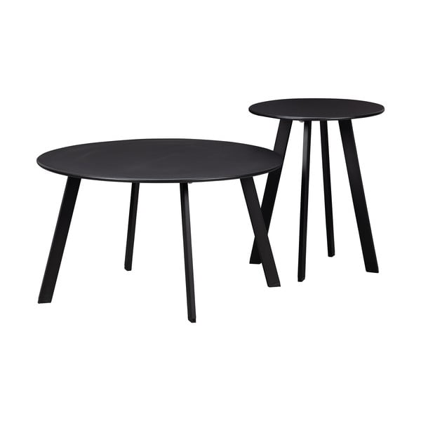 Juodas sodo šoninis staliukas WOOOOD Fer, skersmuo 70 cm-image-3