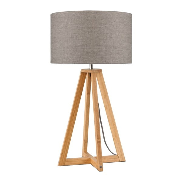 Stalo lempa su smėlio spalvos atspalviu ir bambuko konstrukcija Good&Mojo Everest