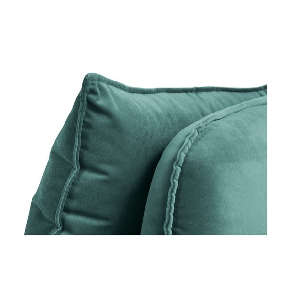 Smaragdo spalvos aksominė sofa su juodomis kojomis Kooko Home Lento, 158 cm-image-1