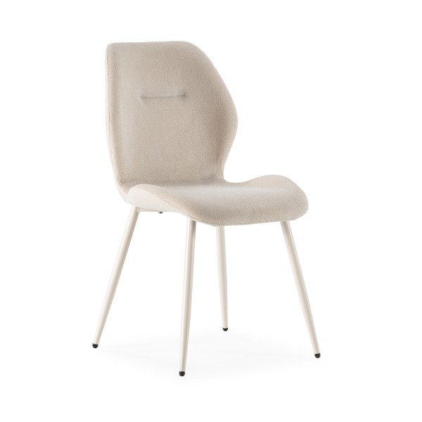 Kreminės spalvos iš audinio valgomojo kėdės 4 vnt. Ansu – Marckeric