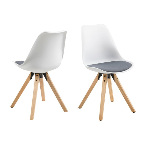 2 baltos ir pilkos spalvų "Actona Damia" valgomojo kėdžių rinkinys