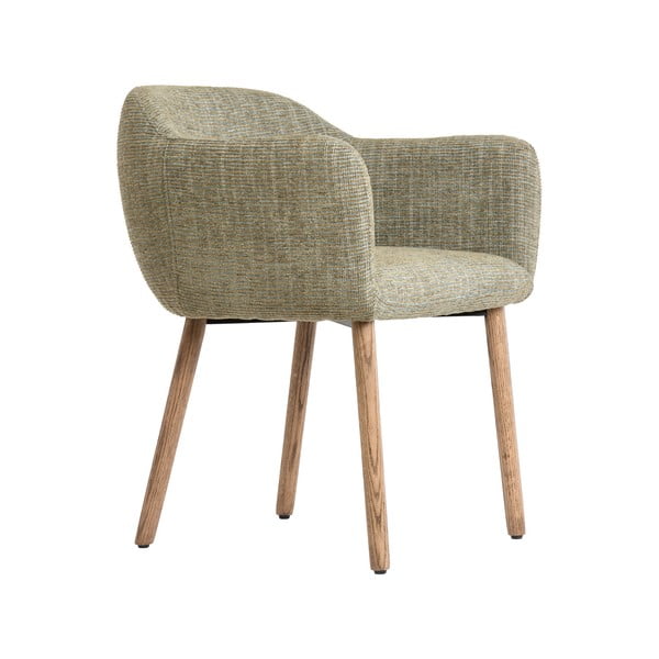 Šviesiai žalios spalvos iš audinio valgomojo kėdžių komplektas su porankiais 2 vnt. Blaine – Light & Living