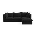 Juodos spalvos kampinė sofa (su dešiniuoju kampu/su gultu) Manao – Makamii