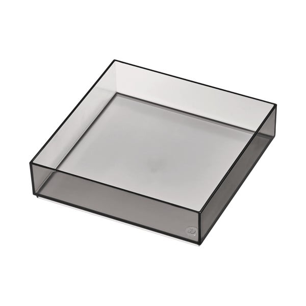 Matinis juodas vonios kambario kosmetikos organizatorius, pagamintas iš perdirbto plastiko - iDesign-image-2