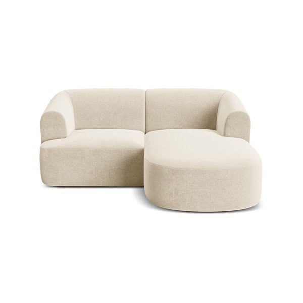 Smėlio spalvos kampinė sofa iš velveto (su dešiniuoju kampu/su gultu) Campi – Cosmopolitan Design-image-3
