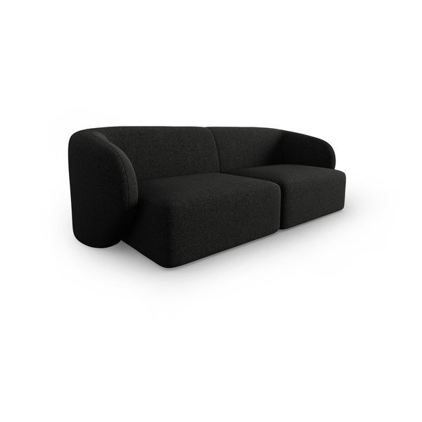 Juodos spalvos iš šenilinio audinio sofa 188 cm Paolo – Milo Casa-image-2