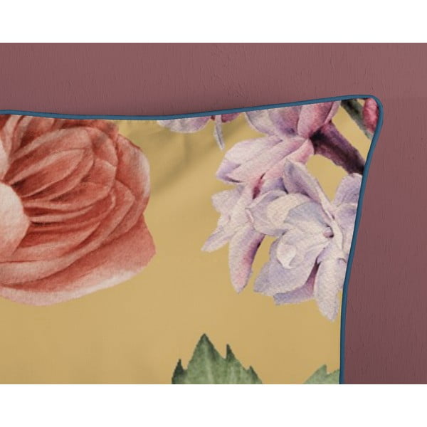 Ochros spalvos iš satino medvilnės dvigulė/itin ilga patalynė 240x220 cm Fiori – Descanso-image-3