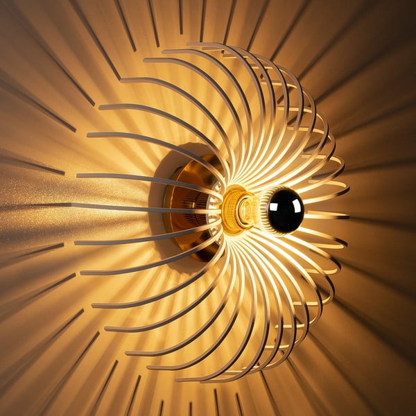 Baltas sieninis šviestuvas Opviq lights Aspendos, ø 36 cm-image-3