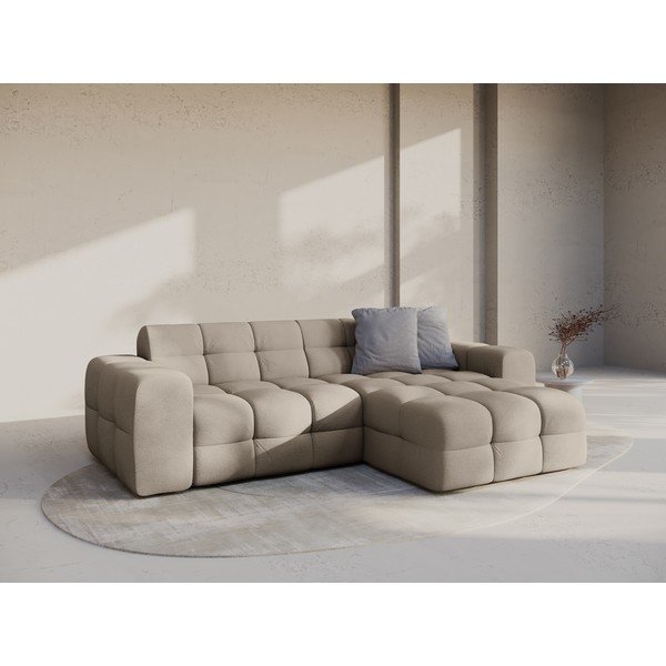 Rudos spalvos kampinė sofa (su dešiniuoju kampu/su gultu) Kendal – Micadoni -image-1