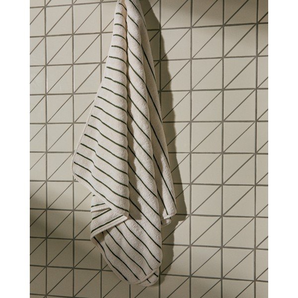 Žalios spalvos/smėlio spalvos iš frote audinio iš medvilnės vonios rankšluostis 70x140 cm Dorane – Kave Home-image-2