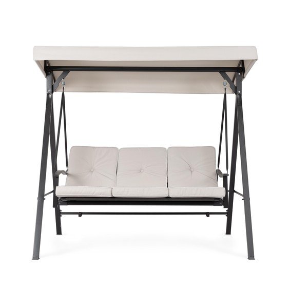 Antracito spalvos/smėlio spalvos metalinis sodo supamasis suoliukas Taurus – Bizzotto-image-1