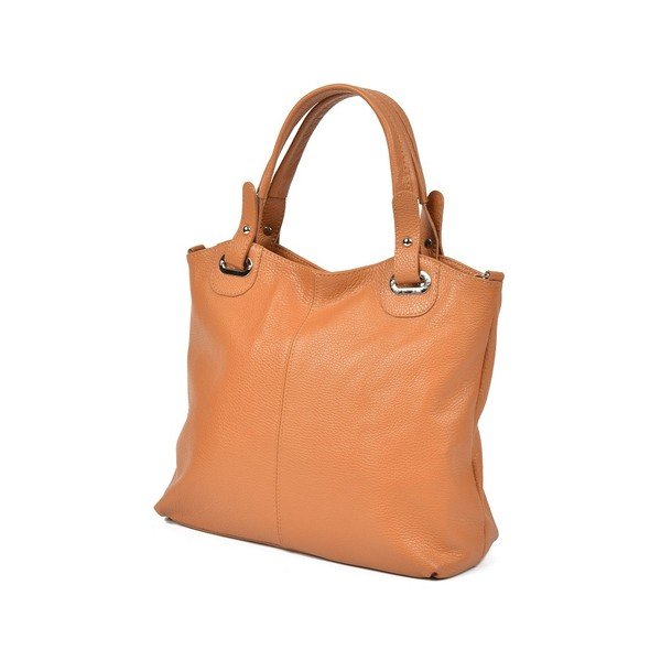 Konjako spalvos odinė rankinė Luisa Vannini Tote-image-3